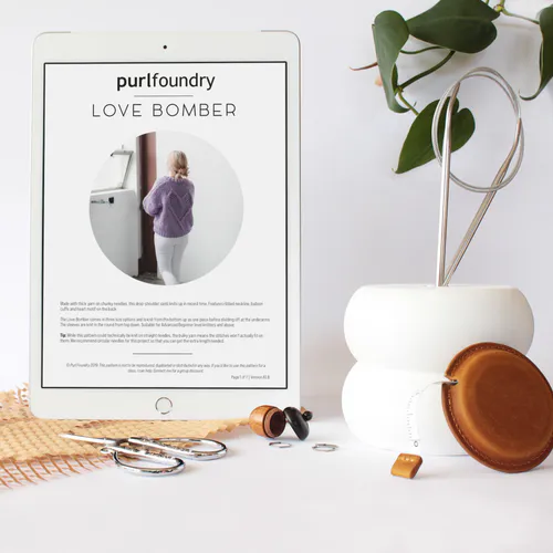 Love Bomber PDF pattern on an ipad screen